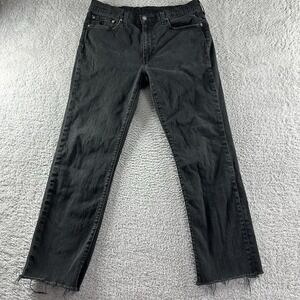 Levi Premium 514 Jeans‎ Mens 36x34 (Fits 34x28) Black Cut Off Raw Hem